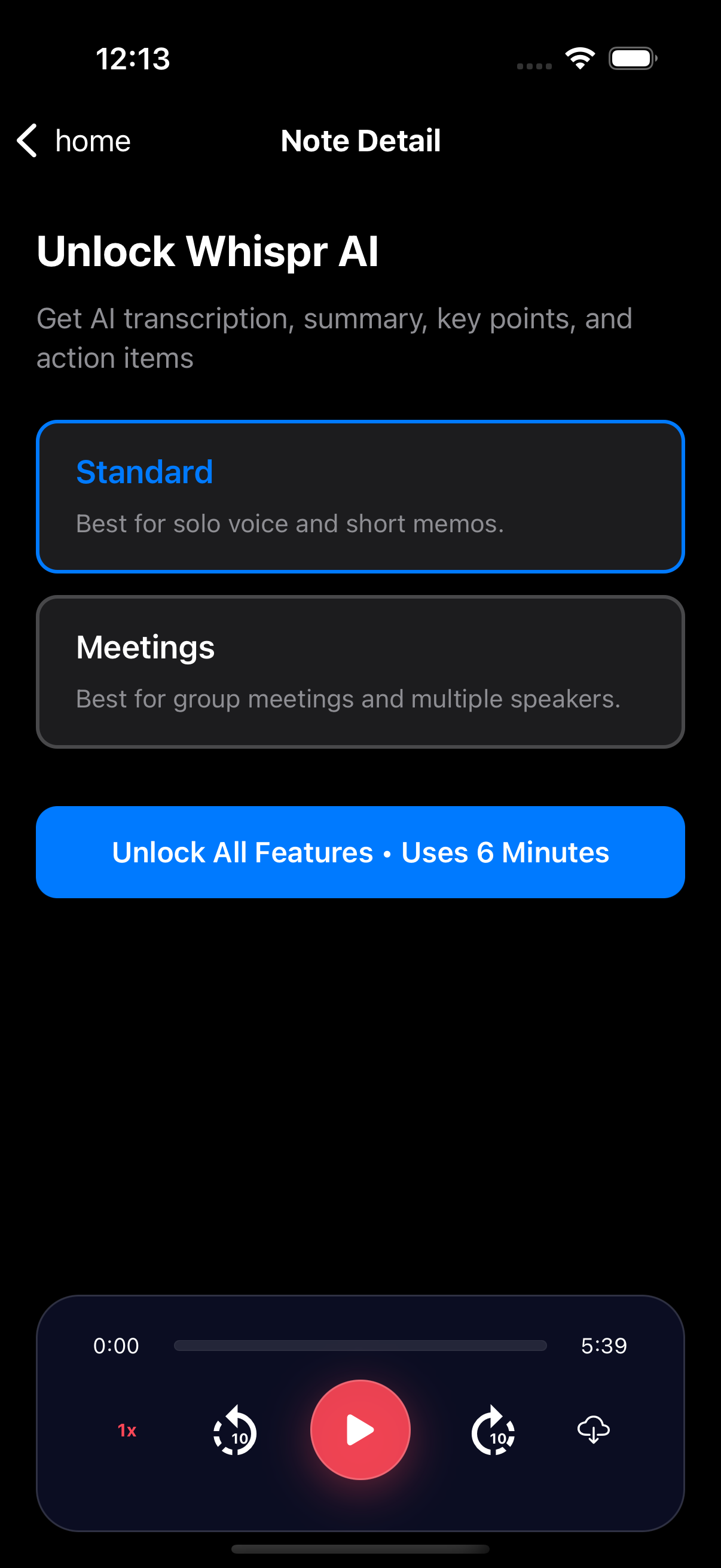 AI-generated meeting summary
